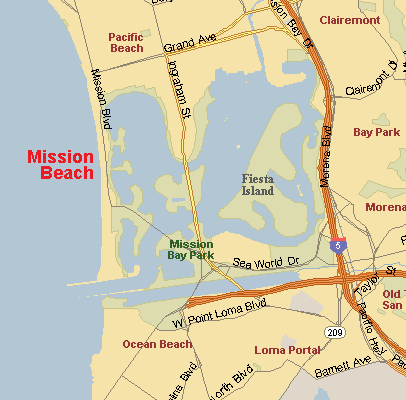 Mission Beach on Mission Beach Map   Mission Beach California Area Map   San Diego Asap