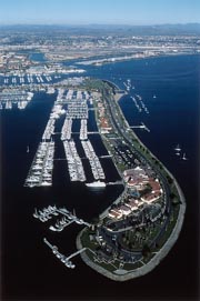 Aerial View of San Diego Bay Shelter Island